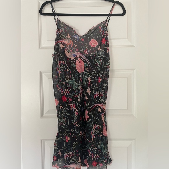 Natori + Neiman Marcus Vintage slip and robe, peacocks and flowers, one size - Picture 9 of 11
